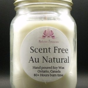 Scent Free Soy Wax Candle - Mason Jar 80+ Hours Burn Time - Wooden Wick
