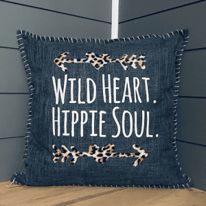 Wild Heart. Hippie Soul. Pillow Cover