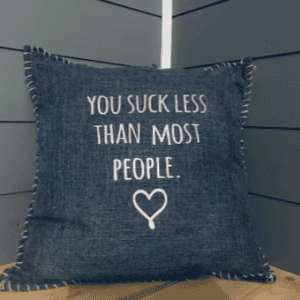 You Suck Less Than Most People. Pillow Cover.