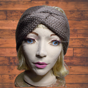 Taupe Heather Knit Turban Style Earwarmer