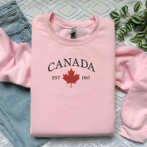 Maple Leaf Canada Crewneck Embroidered Logo Sweatshirt