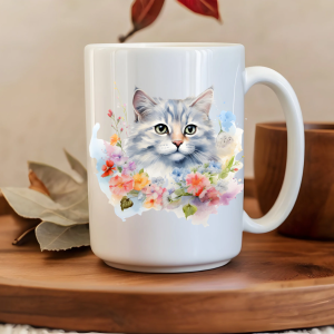 White cat Mug