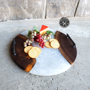 Round Walnut & Epoxy Charcuterie Boards