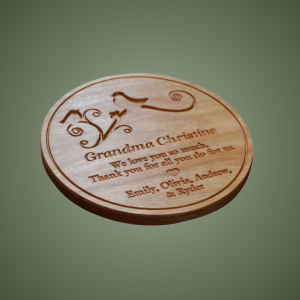Personalized Grandmother Trivet: Carved Wood Trivet