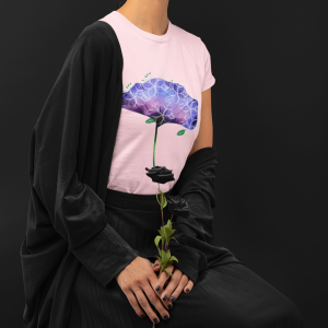 Beautiful Purple Flower Pink T-Shirt
