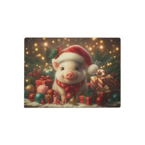 Holly Jolly Piglet Christmas – Glass Cutting Board