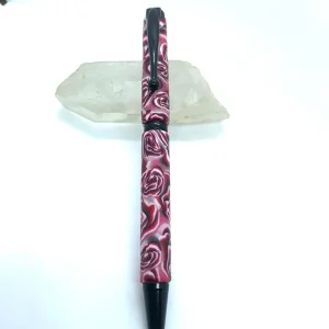 Roses Red designed Pen ,Art Deco Twist Pen in Black , Hand turned pen, Handmade