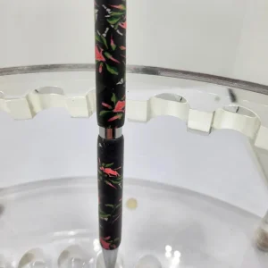 Art Deco Twist Pen in Chrome .Tea rose designed Pen, Hand turned pen, Handmade