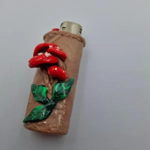 Mushroom, Lighter holder , Polymer Clay, Handmade , OOAK Gift, Polymer Clay Lighters, Clay Lighters Case, mushrooms, Amanita muscaria