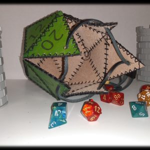 D20 die bag, D20 dungeon and dragons, dice bag, hand made d20
