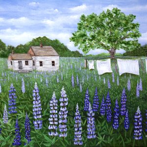 House in a Field Of Lupines Print