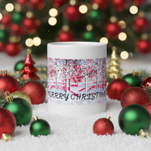 Merry Christmas White glossy mug from Dukiri Apparel