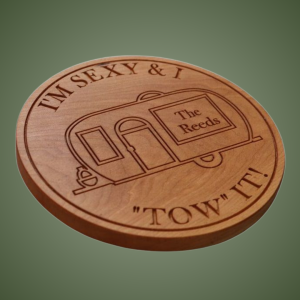 Personalized Trailer Trivet: Carved Wood Trivet