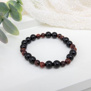 Red Tiger Eye & Onyx Bracelet