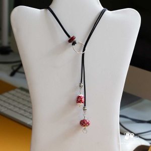 Scarlet Elegance Lariat Necklace