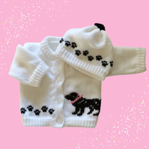 Black Lab Retreiver Baby Sweater, Handmade Knitted Baby Sweater, Personalized Baby Sweater (Copy)