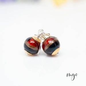 Amber-Blue Drop Earrings