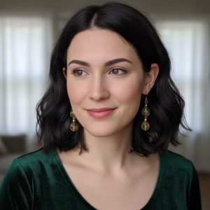 Citrine Dangle Earrings — 14K Gold Beads & 14K Gold Hooks