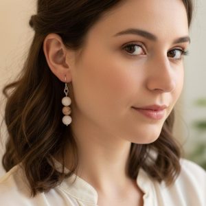 Mexican Morado & Freshwater Pearl Sterling Silver Dangle Earrings