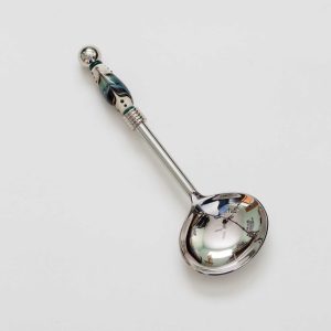 Beaded Serving Spoon - Ivory & Blue