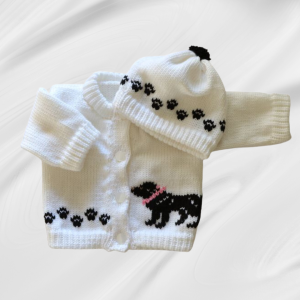 Black Lab Retreiver Baby Sweater, Handmade Knitted Baby Sweater, Personalized Baby Sweater