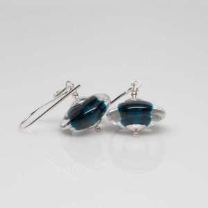 LP Teal Gemtone Disc Earrings